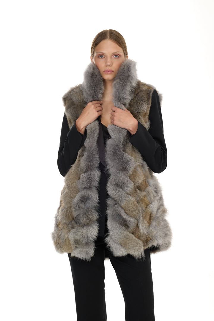 X-Long Elegant Long Parka Elephant Skin Coyote