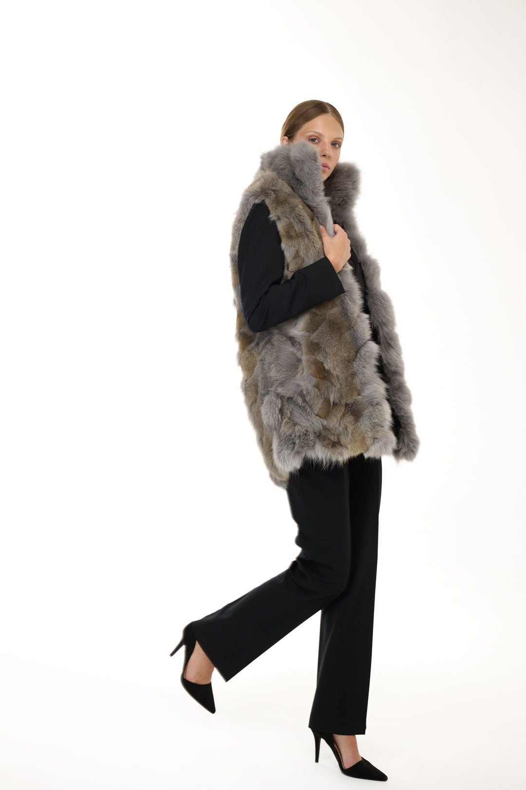 X-Long Elegant Long Parka Elephant Skin Coyote