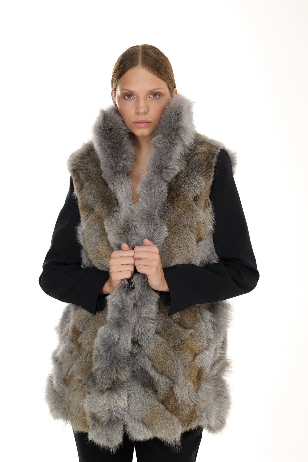 X-Long Elegant Long Parka Elephant Skin Coyote