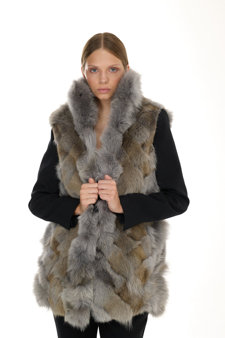X-Long Elegant Long Parka Elephant Skin Coyote