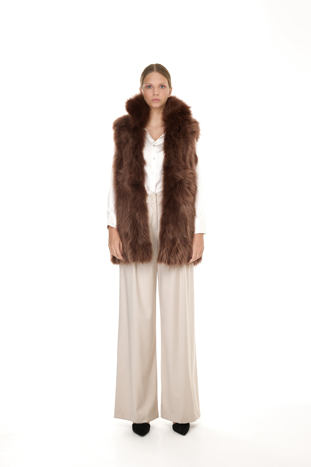 X-Long Elegant Long Parka Brown Raccoon