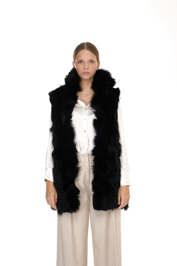 X-Long Elegant Long Parka Black Coyote