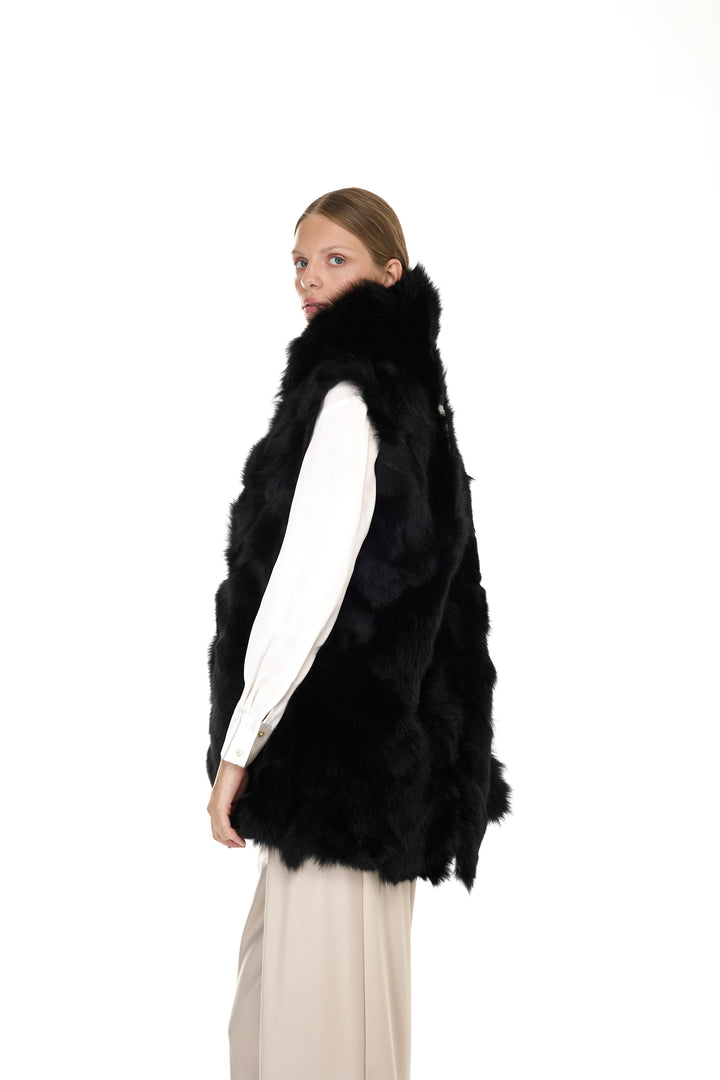 X-Long Elegant Long Parka Black Coyote