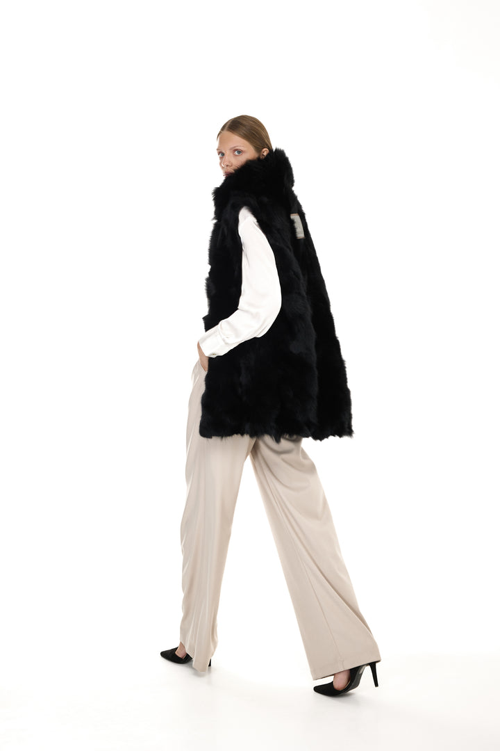 X-Long Elegant Long Parka Black Coyote
