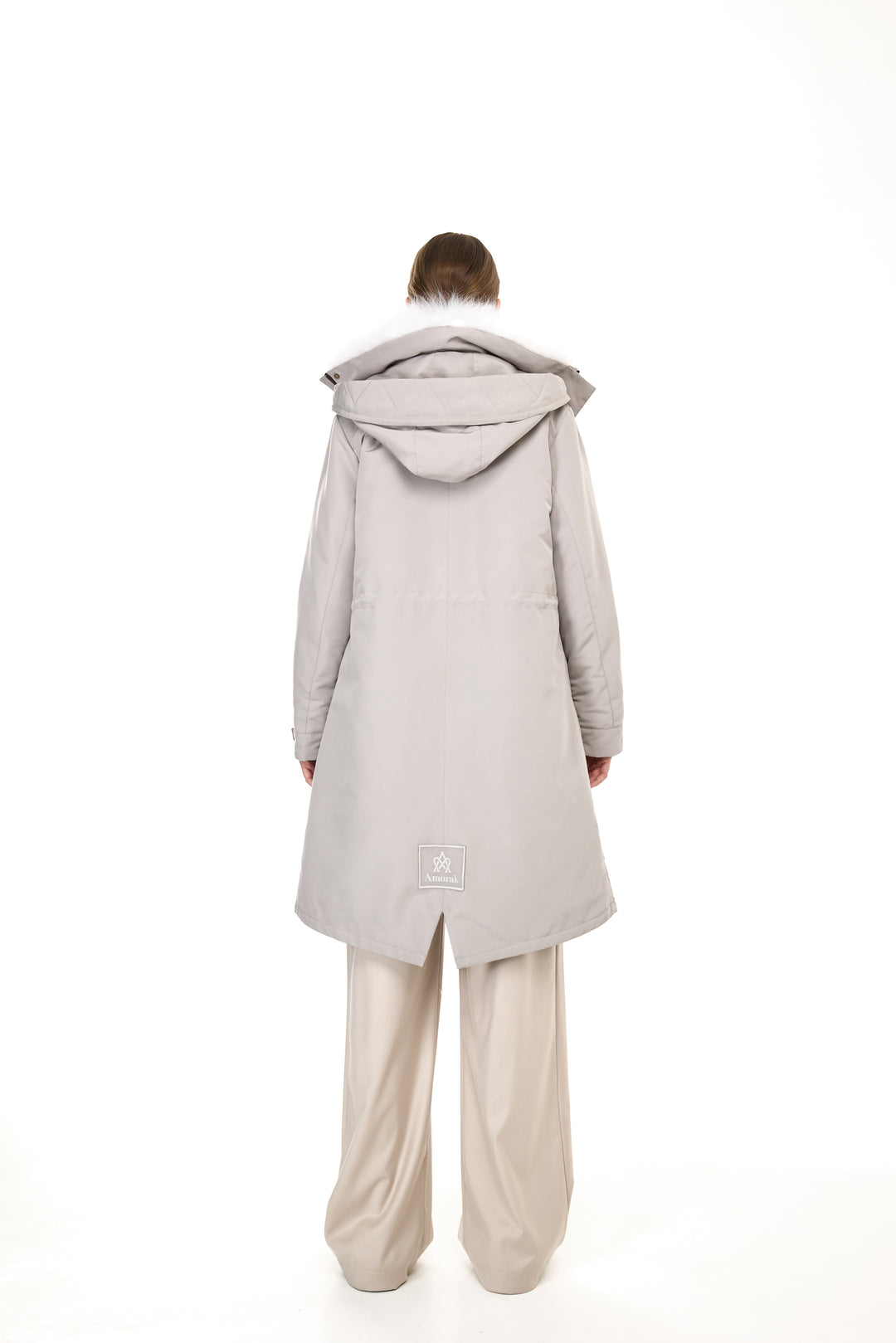 X-LONG 우아한 Long Parka White Fox