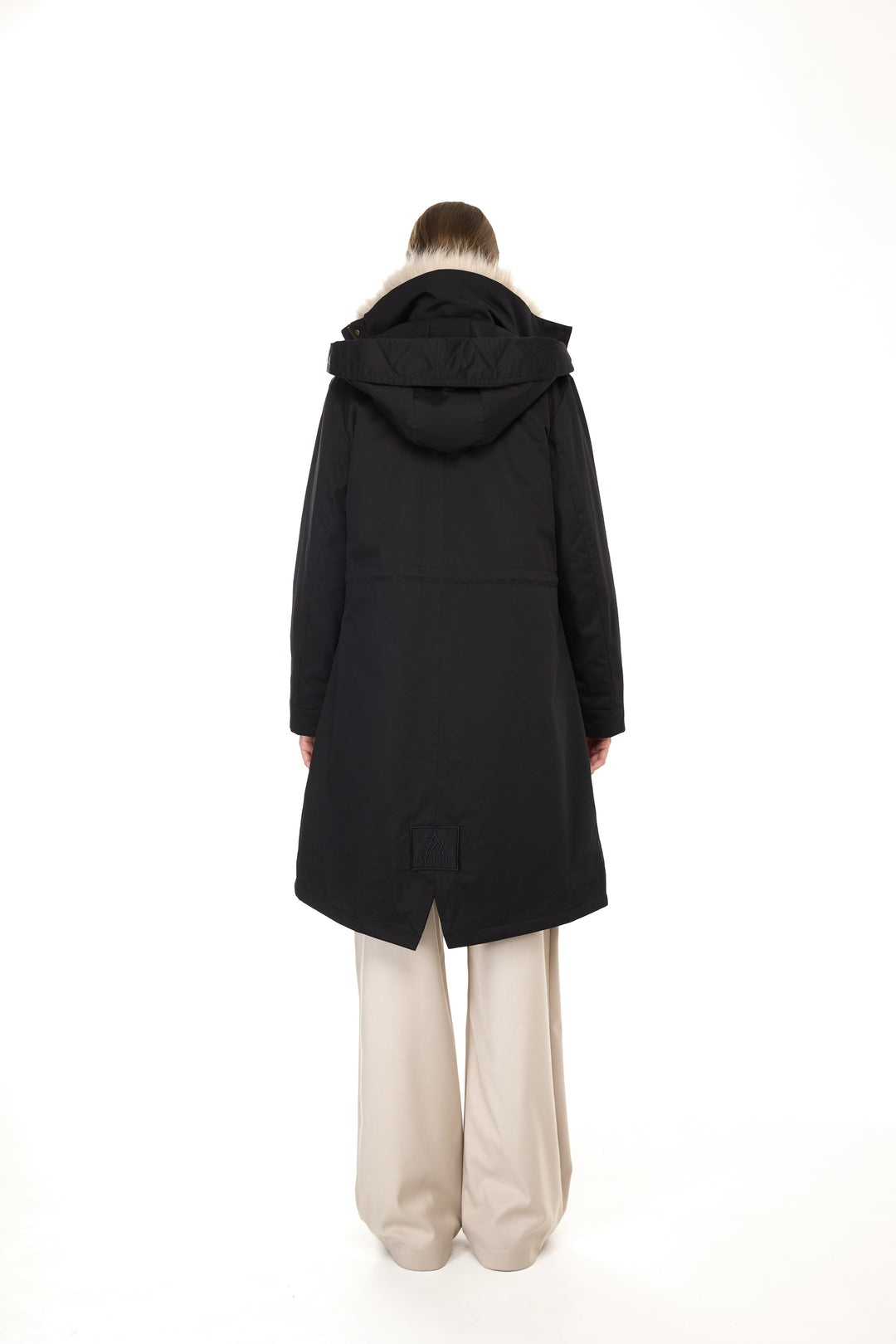X-Long Elegant Long Parka Beige Raccoon