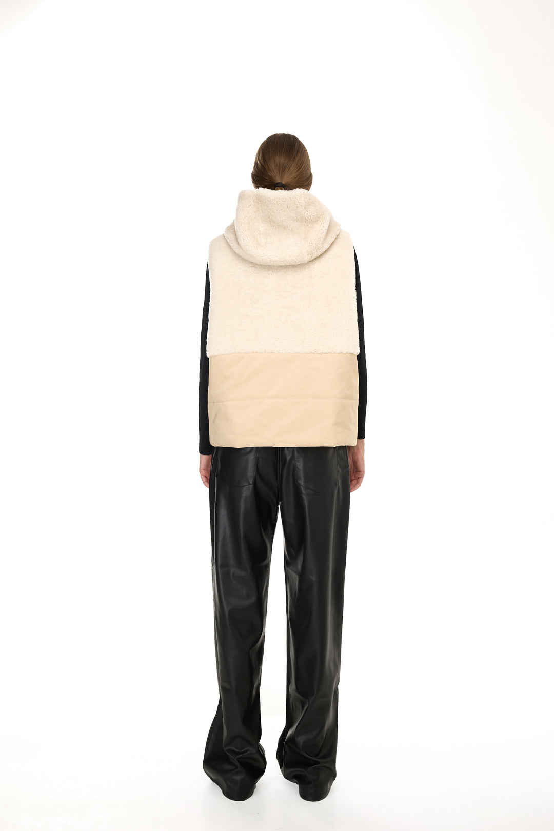 IVORY Merino Lamb Hoodie Vest