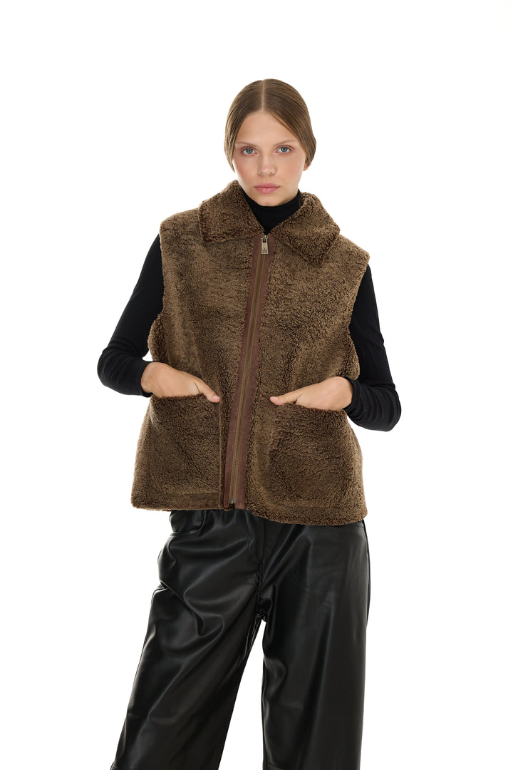 CAMEL Merino Lamb Vest