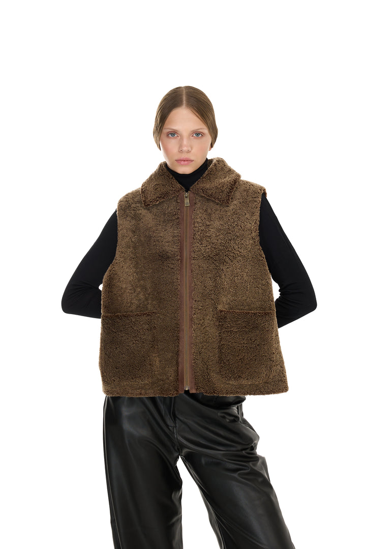 CAMEL Merino Lamb Vest