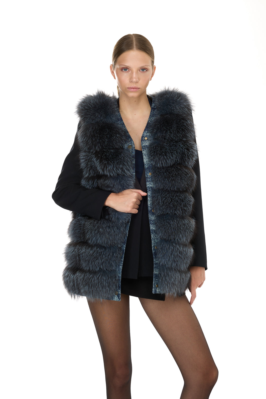 Silver Fox & Denim Vest – Sky Blue