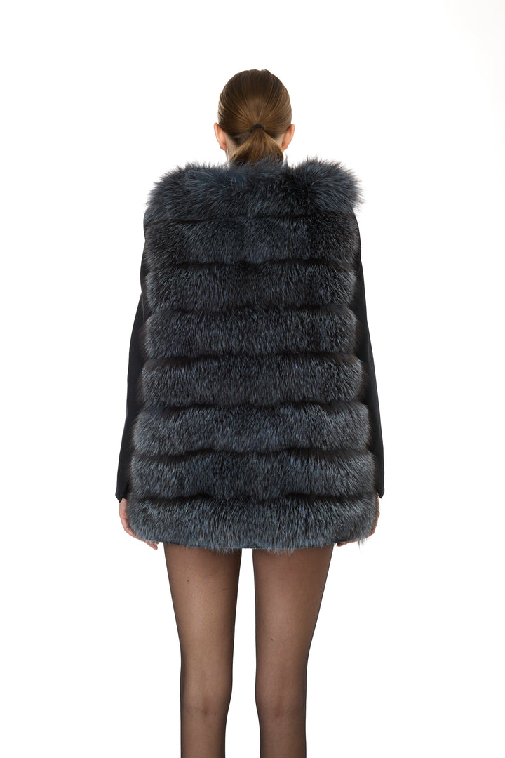 Silver Fox & Denim Vest – Sky Blue