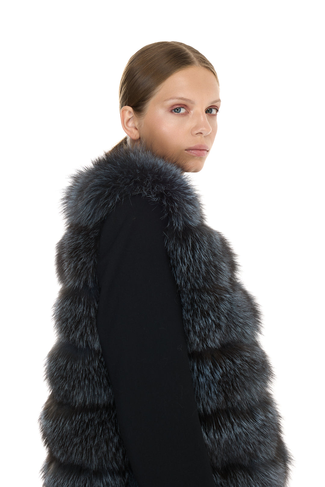 Silver Fox & Denim Vest – Sky Blue