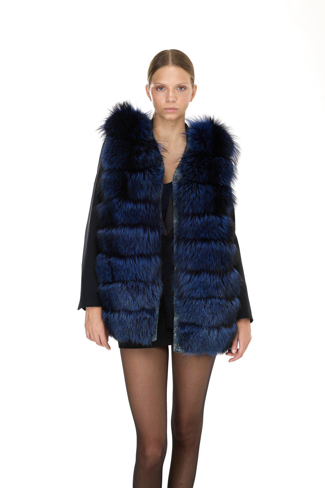 Silver Fox & Denim Vest – Sky Blue