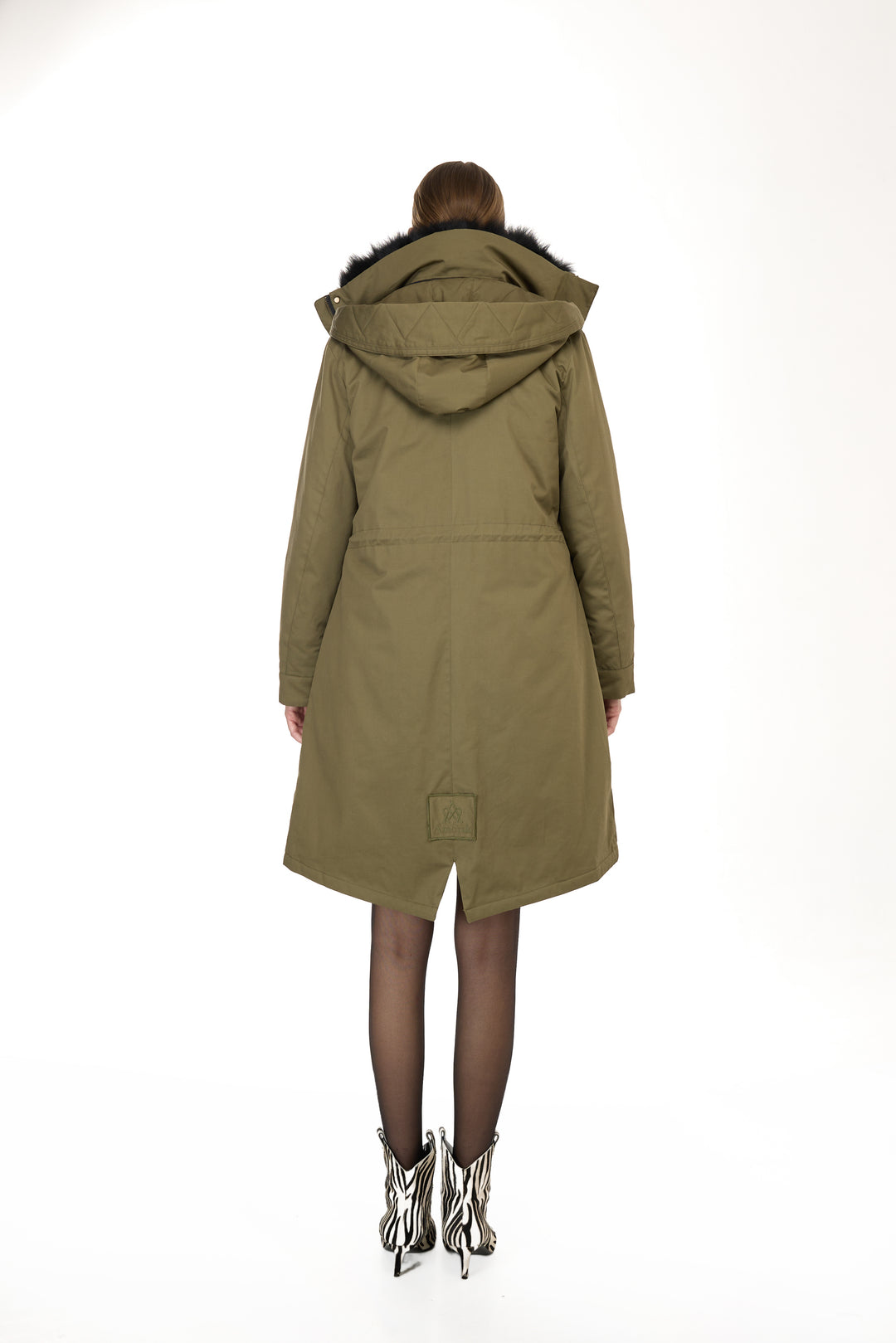 X-Long Elegant Long Parka Black Coyote