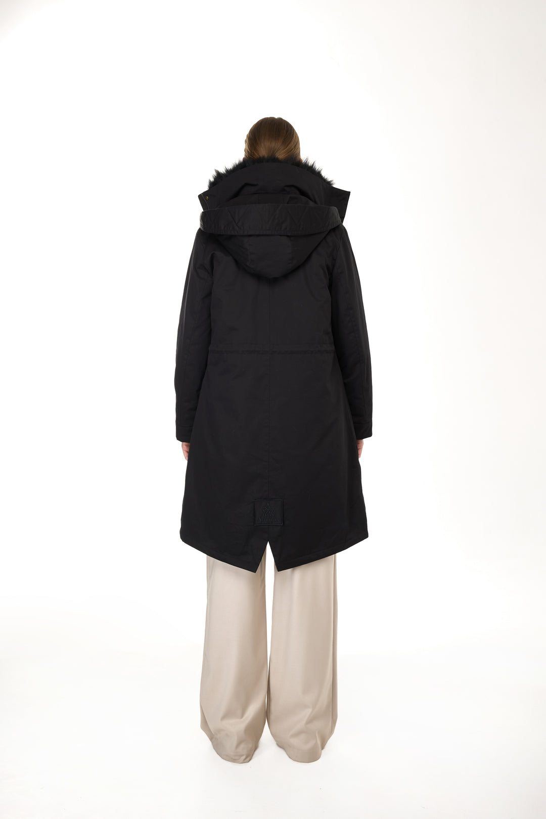 X-Long Elegant Long Parka Black Coyote