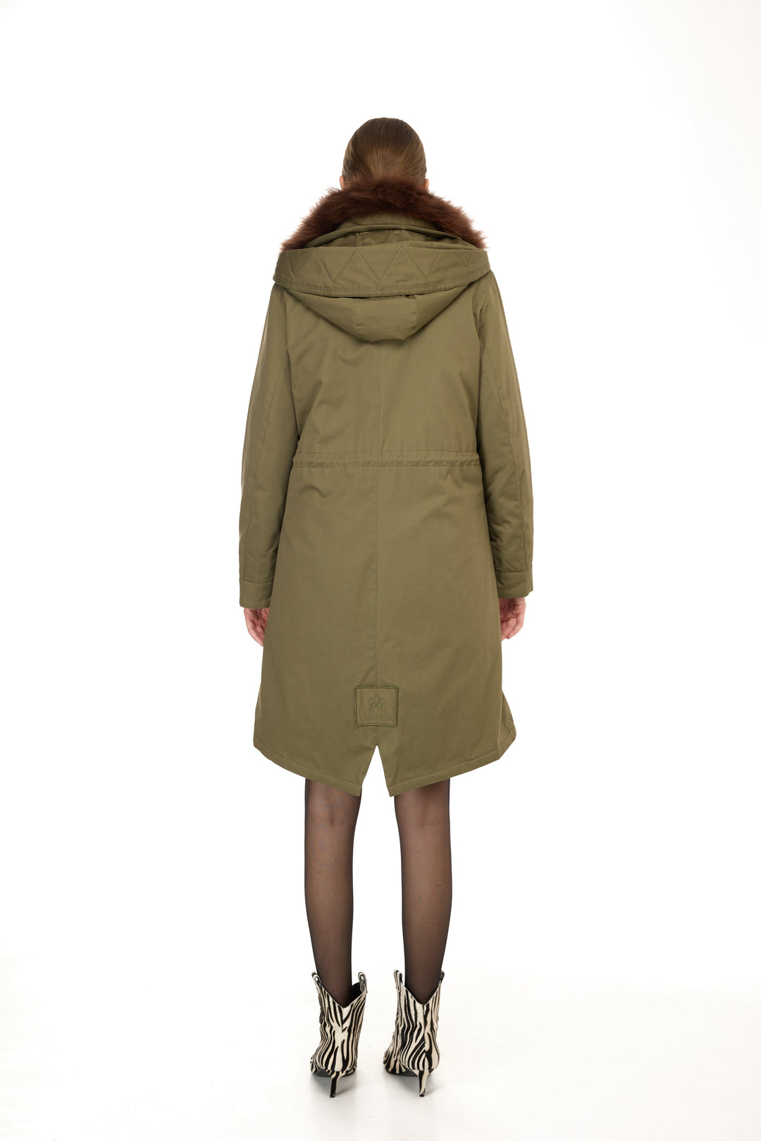 X-Long Elegant Long Parka Brown Raccoon
